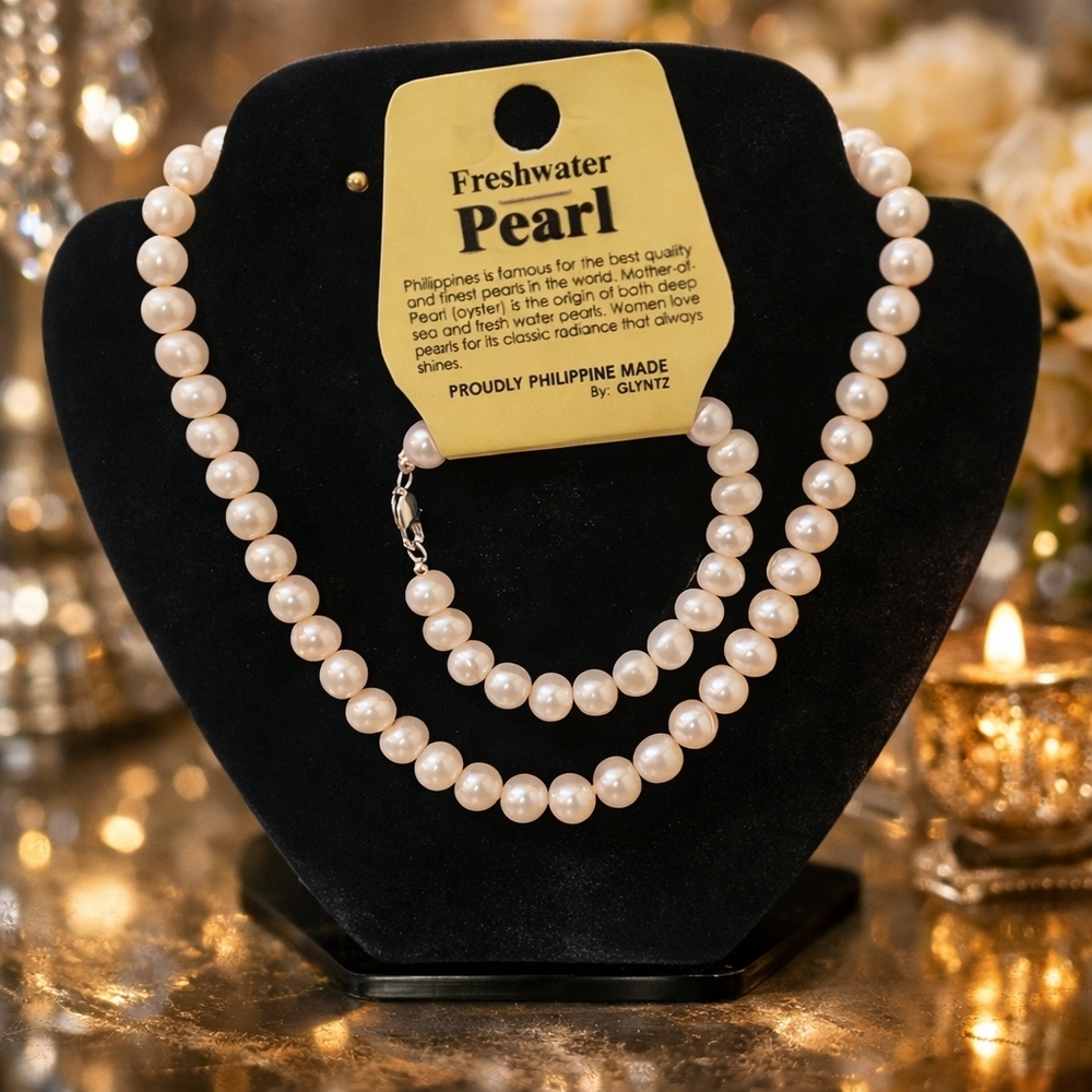 Freshwater Pearl Necklace and Bracelet Set Beautiful Pearls New